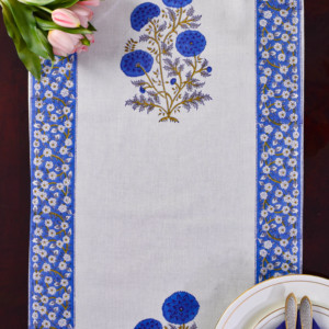 Dodger Màu Xanh Cổ Điển Bảng Á Hậu Ấn Độ Tay Khối Hoa In 100% Bông Vải Hiện Đại Trang Trí Nội Thất Cho Khách Sạn Giữa Thế Kỷ - Product Image 2