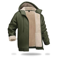 Sweat à capuche athlétique pour homme, chaud pour l'hiver, 100% coton molletonné, doublure Sherpa, fermeture éclair intégrale, épais, coupe-vent, anti-boulochage