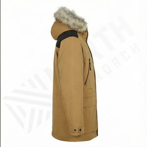 Veste parka à capuche imperméable personnalisée avec col en fourrure, manteau d'hiver, nouveau, chaud, épais, mode décontractée pour hommes, automne, extérieur - Product Image 3
