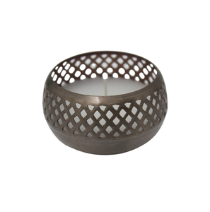 Bougeoir rond en laiton anti-placage pour éclairage décoratif de Noël, fait à la main - Product Image 1