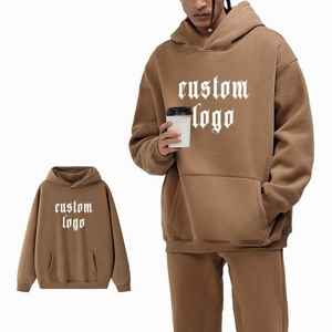 OEM personalizado 100% algodón hombres pulóver Sudadera con capucha de alta calidad de peso pesado 400 420 450 500 600 Gsm de gran tamaño recortado invierno sólido - Product Image 2