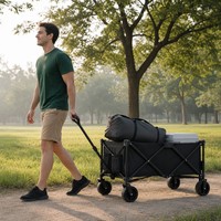 Chariot utilitaire robuste en métal pliable avec roues de 5 pouces pour le déménagement d'appartements