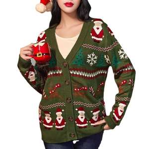 Hot Selling Knitted Women's Cardigans, Winter <b>Sweaters</b> in Stock, <b>Sweaters</b> with Cartoon <b>Christmas</b> Design Wholesale - Product Image 6