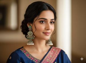 Pendientes largos de plata oxidada con perlas agrupadas de diseño elegante para fiesta, joyería de moda para mujer - Product Image 3