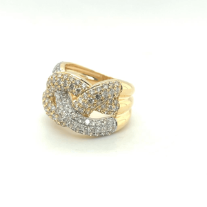 Grand 3.25CT Natural <b>Diamond</b> <b>Ring</b> in 14K Two-Tone Yellow & White Gold Brilliant Cut Natural <b>Diamond</b> <b>Ring</b> Elevated Luxury jewelry - Product Image 5