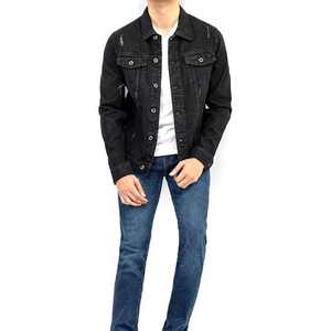 Veste d'hiver pour hommes de style High Street imprimé personnalisé Denim léger bouton lettre conception coupe-vent pas de capuche XS taille directe usine - Product Image 5