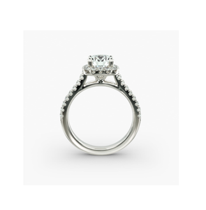 Bague de fiançailles Kokan Planet Majestic Diamond Halo pour femmes, argent, personnalisable, style vintage, artisanat de précision supérieure - Product Image 1