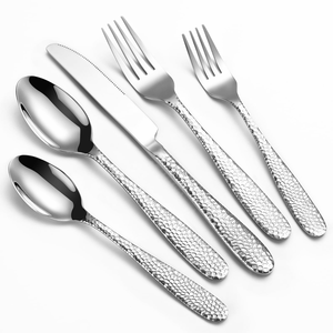 Cuchara de postre de acero inoxidable, juego de cucharas de postre PARA CENA, apto para lavavajillas, diseño de flores martilladas reales, manualidades con mango - Product Image 4