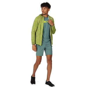 Derniers sweats à capuche à fermeture éclair avec manches raglan pour hommes vêtements de sport en polyester mélangé de couleur vert clair - Product Image 3