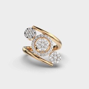 Anillo de Boda de Oro Sólido de 14k con Diseño de Halo de Tres Piedras y Moissanita Original de Corte Redondo de 3.0 Quilates, Elegante - Product Image 2