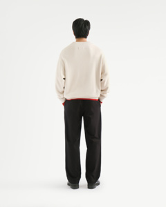 Sweat-shirt à manches longues pour homme, col en V, en coton rayonne tricoté, coupe ample, logo personnalisé brodé, écologique, usage intensif - Product Image 4