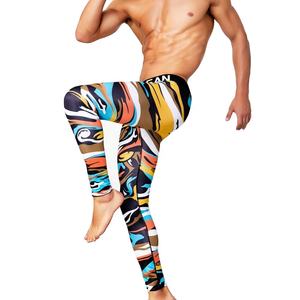 Imprimé par sublimation OEM personnalisé Pantalon legging de fitness taille haute anti-UV, Spandex/polyester pour hommes - Product Image 1
