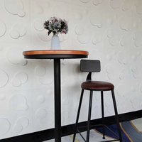 MOI Deco Cercle PVC Matériel 3D Motif Panneau Mural Panneau Mural pour Intérieur Déco pour Salle à Manger Installé Blanc Mat