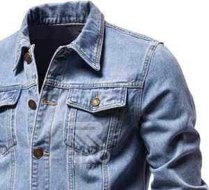 Veste en jean classique pour homme Rixo Enterprises |   Chemise décontractée en coton écologique à boutonnage simple avec logo pour l'automne - Product Image 5