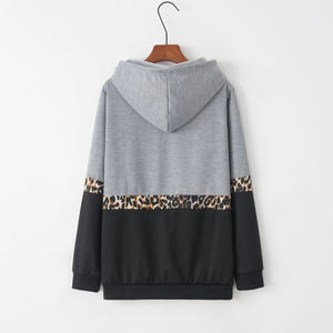Letra de leopardo Rosa nuevo diseño sudaderas con capucha mujeres Casual sudor niñas europeo Tops alta calidad pulóver con capucha - Product Image 2