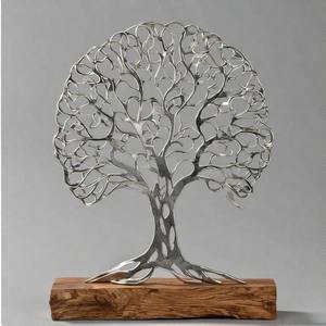 NoelGlow Tree AuraBranch EternaBloom Escultura de árbol de metal decorativa hecha a mano para el hogar y la Oficina - Product Image 1