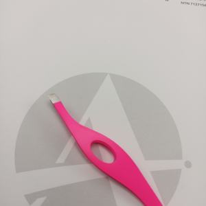 Pinzas Profesionales para Cejas de Acero Inoxidable con Punta Inclinada y Recubrimiento Rosa, Herramientas de Belleza para Maquillaje y Depilación de Cejas - Product Image 3