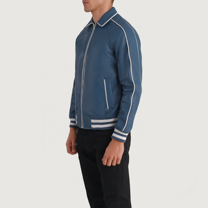 Chaqueta de moto con cremallera para hombre, resistente al agua desgastada para primavera 100%, Original chaqueta de cuero, chaquetas de cuero suave para hombre - Product Image 3