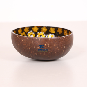 Cuencos de coco al por mayor más vendidos, nácar con incrustaciones florales naturales hechos en Vietnam - Product Image 2