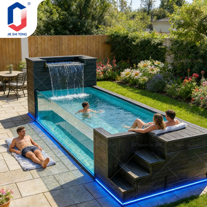 Piscina de Fibra de Vidrio de Lujo Sobre el Nivel del Suelo para Exteriores, Patio Trasero de Villa con Sistema de Iluminación LED - Product Image 6