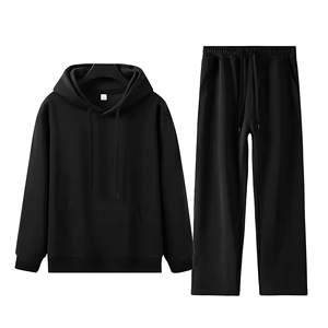 Ensemble de survêtement pour hommes, respirant, avec capuche, chaud pour l'hiver, personnalisable, vente en gros, grandes tailles, polyester et coton, pour l'entraînement - Product Image 5