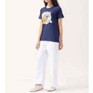 Alta calidad logotipo personalizado cuello redondo manga corta Material de algodón liso mujer camiseta transpirable - Product Image 4