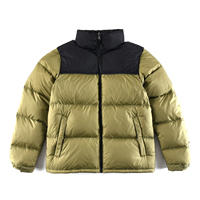 Blouson d'hiver matelassé en toile avec logo personnalisé, col montant, logo frontal, coupe oversize, imperméable, respirant, écologique, streetwear rapide