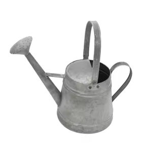 Arrosoir à fleurs galvanisé argenté de taille moyenne, fait à la main, bidon d'eau en étain de taille personnalisée pour le jardin - Product Image 5