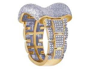 S925 Silver Hip Hop Fully <b>Studded</b> Moissanite Round Cut Diamond VVS Clarity <b>For</b> Wedding Party Ring <b>for</b> <b>Men</b> - Product Image 4