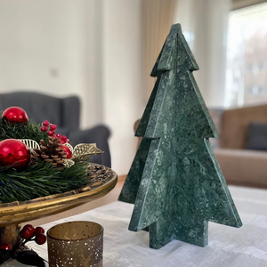 White <b>Marble</b> Christmas <b>Tree</b> Decor Customizable Size & Color Minimalist Stone Holiday Decor - Product Image 2