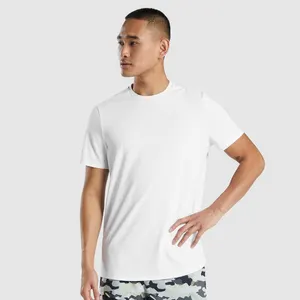Kaus katun organik desain cetak kasual pria mode musim panas kaus oblong MOQ rendah cepat kering pria