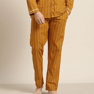 Ensemble de pyjama thermique en satin uni pour homme de qualité supérieure, personnalisé, léger, 100 % soie, vêtements de nuit de luxe, manches longues, respirant, tout confort - Product Image 4