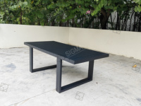 Ensemble de table et chaises de jardin d'extérieur résistant aux intempéries, mobilier de villa, ensemble de salle à manger en aluminium pour hôtel, patio