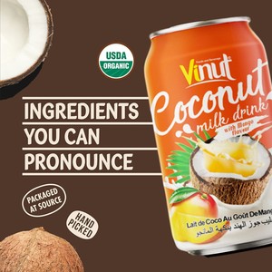 Boisson au lait de coco avec mangue | 330ml (lot de 24), à base de plantes, sans OGM, sans sucre ajouté, électrolytes essentiels, OEM ODM - Product Image 5