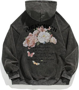 เสื้อฮู้ดโอเวอร์ไซส์ผู้ชายผ้าคอตตอนซักได้พิมพ์ลายออกแบบได้ตามต้องการสไตล์สตรีทแวร์ระบายอากาศได้ดี - Product Image 1