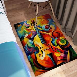 Tapis abstrait Cello, Tapis coloré, Tapis Cello, Tapis musical, Tapis artistique, Tapis personnalisé, Tapis populaire, Tapis cadeau, Tapis de bureau, Tapis fin non tissé - Product Image 5