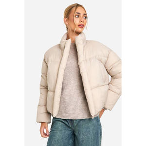 Manteau d'hiver matelassé pour femme, grande taille, respirant, tricoté, matelassé, design extérieur, fermeture éclair - Product Image 1