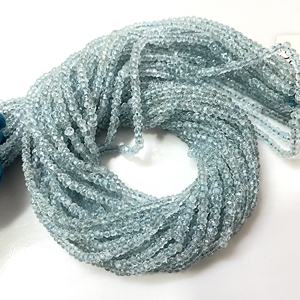 Cuentas facetadas en forma de Rondelle al por mayor, Topacio azul cielo, piedras preciosas naturales de 3mm para la fabricación de joyas - Product Image 1