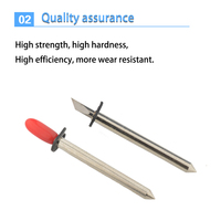Cuchilla de corte JEEFOO con anillo de seguridad, cabeza grande, alargada, longitud 24.5mm, especial para caja de engranajes de plotter oscilante Roland