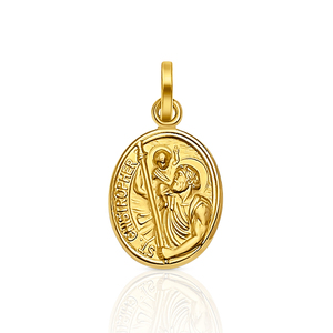 Medalla con Colgante de San Cristóbal en Oro - Product Image 1