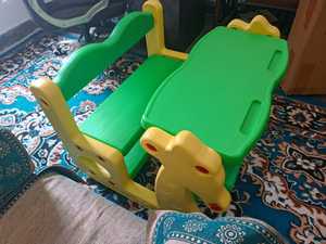 Modern Design Double Seater Giraffe Plastic School Desk Chair Writing <b>Pad</b> Foldable Mid Back Durable Outdoor <b>Furniture</b> Bedroom - Product Image 2