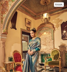 SAREE EN COTON MALAÏ PUR AVEC BIG BORDER CONCEPT D'IMPRESSION NUMÉRIQUE AVEC DES MOTIFS ÉLÉGANTS KALAMKARI AVEC SAREE CONTRASTE - Product Image 2