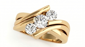 Anillo de compromiso de diamantes, corte brillante redondo, joyería clásica de compromiso, diamantes cultivados en laboratorio - Product Image 1