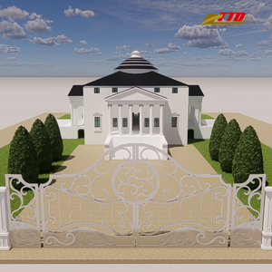 Puerta decorativa de hierro forjado para la entrada principal con accesorios de paneles personalizados y automatización lista para una fácil instalación - Product Image 4