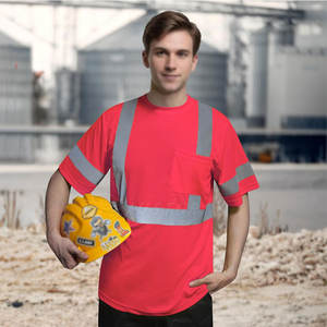 เสื้อทีเชิ้ต Hi VIS เสื้อยืดสะท้อนแสงสำหรับงานก่อสร้างชุดทำงานเสื้อสะท้อนแสง - Product Image 4