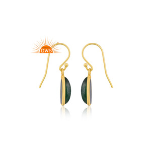 Trendy 925 Sterling Silver Natural <b>Green</b> Aventurine Quartz Gemstone Dangle <b>Earring</b> Jewelry For Women Gift For Her - Product Image 2