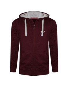 GAF Custom Heavyweight Oversized Fleece Zipper-Up Hoodie 100% algodón 260gsm Impreso en relieve Hombres Invierno Street Wear Bordado - Product Image 1