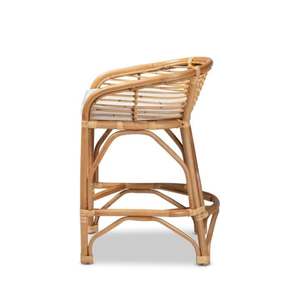 Vente en gros de tabouret de comptoir en rotin naturel avec coussin doux meubles de salle à manger de style bohème pour usage domestique du Vietnam - Product Image 4