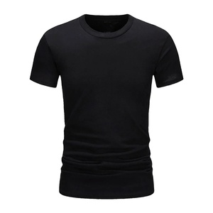 T-shirt d'été en coton pour homme, coupe ajustée, noir, manches courtes, confortable, décontracté, col rond, haut, vêtements pour homme 2026 - Product Image 2