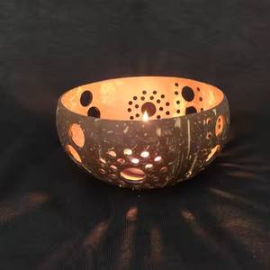 Bougeoir en coquille de noix de coco Design fantaisie Offre Spéciale bol en noix de coco pour décorations pour la maison et mariage - Product Image 3